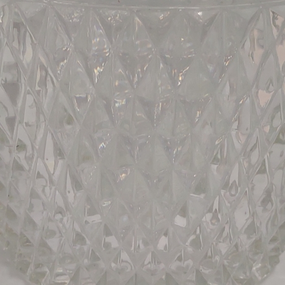 Vintage Indiana Glass Clear Diamond Point Ruffled Ice Bucket 5 3/8" - Picture 6 of 6